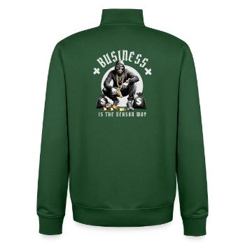 Gangster Leben - Unisex Organic Zip Sweatshirt von Stanley/Stella - Flaschengrün - Hinten - AI Model Male 185 dark (185cm)