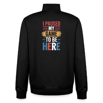 I Paused My Game To Be Here Spruch für Gamer - Unisex Organic Zip Sweatshirt von Stanley/Stella - Schwarz - Hinten - AI Model Male 185 light (185cm)