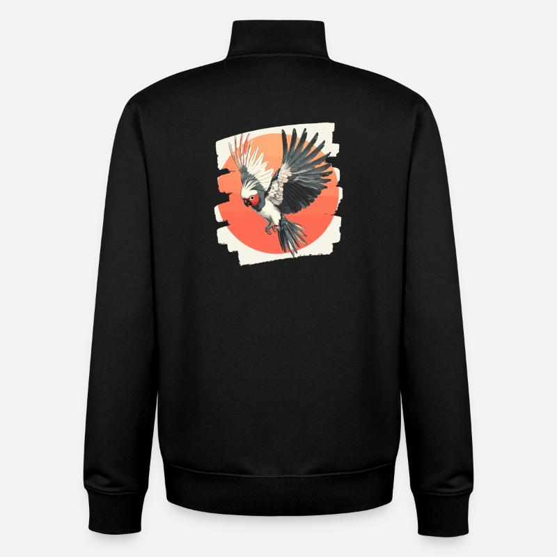 Cacatoès - Sweat zippé unisexe en coton bio Stanley/Stella - noir