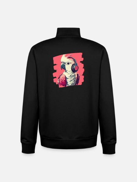 Cacatoès - Sweat zippé unisexe en coton bio Stanley/Stella - noir
