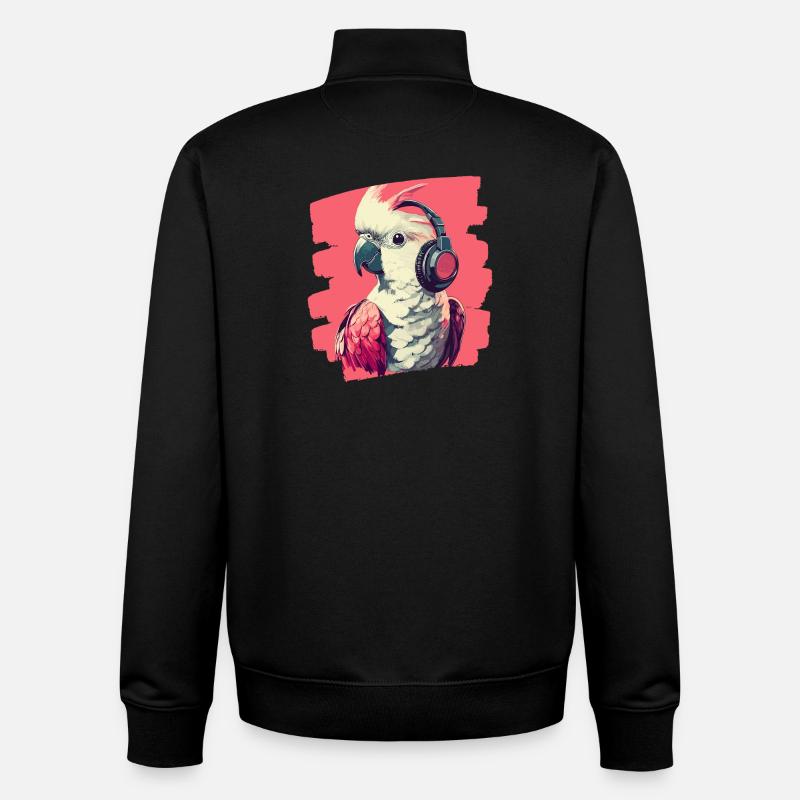 Cacatoès - Sweat zippé unisexe en coton bio Stanley/Stella - noir