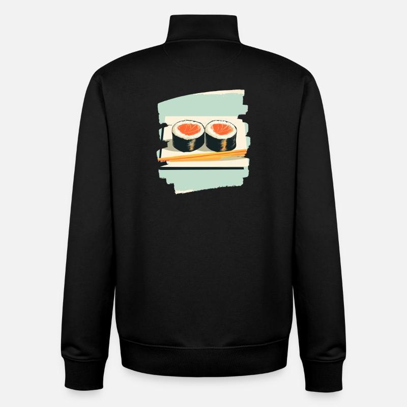 Sushi - Sweat zippé unisexe en coton bio Stanley/Stella - noir