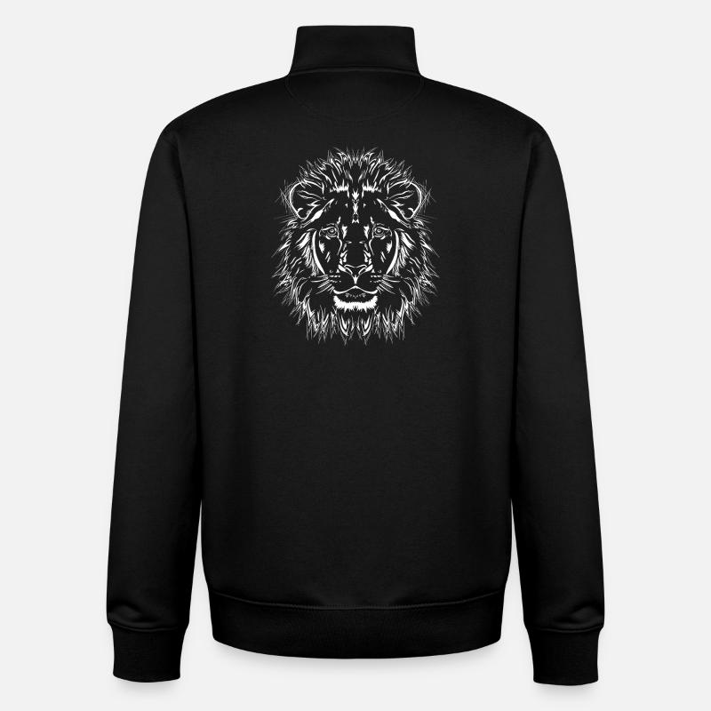 Lion - Sweat zippé unisexe en coton bio Stanley/Stella - noir