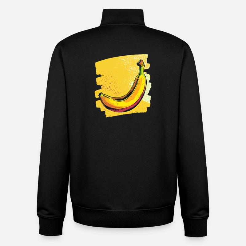 Banane - Sweat zippé unisexe en coton bio Stanley/Stella - noir