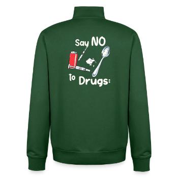 Say NO to drugs - Unisex Organic Zip Sweatshirt by Stanley/Stella - bottle green - Back - AI Model Male 185 dark (185cm)