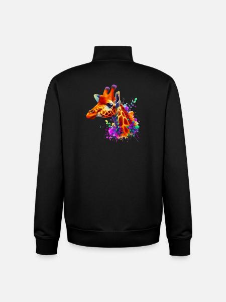 Giraffe - Unisex Organic Zip Sweatshirt by Stanley/Stella - black