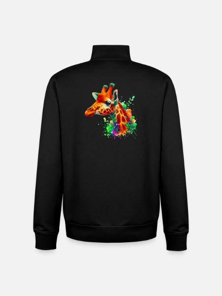 Giraffe - Unisex Organic Zip Sweatshirt by Stanley/Stella - black