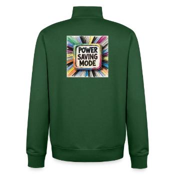 Power Saving Mode - Unisex Organic Zip Sweatshirt by Stanley/Stella - bottle green - Back - AI Model Male 185 dark (185cm)