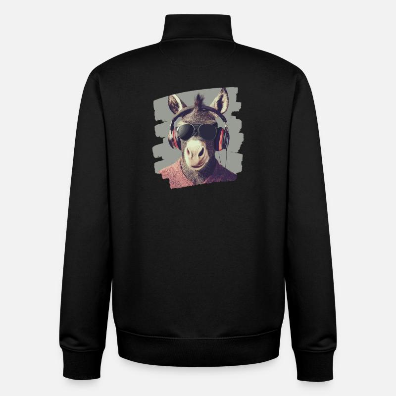 Esel - Unisex Organic Zip Sweatshirt von Stanley/Stella - Schwarz
