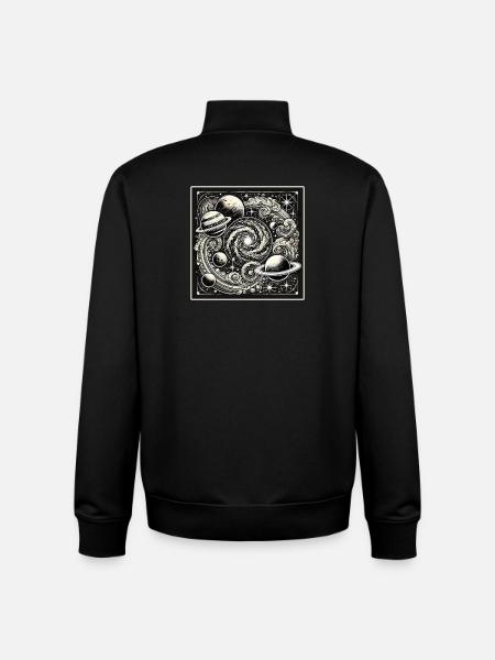 Cosmic Universe Retro Style - Unisex Organic Zip Sweatshirt by Stanley/Stella - black