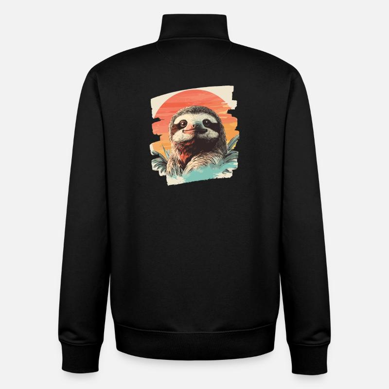 Faultier - Unisex Organic Zip Sweatshirt von Stanley/Stella - Schwarz