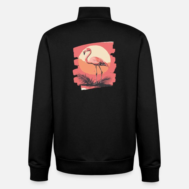 Flamingo - Unisex Organic Zip Sweatshirt von Stanley/Stella - Schwarz