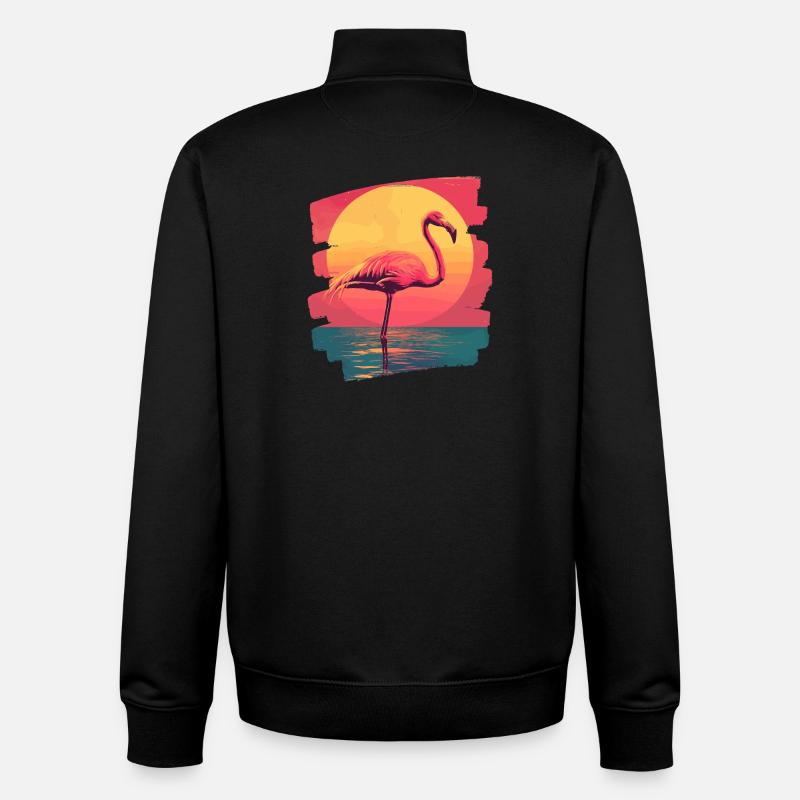 Flamant - Sweat zippé unisexe en coton bio Stanley/Stella - noir