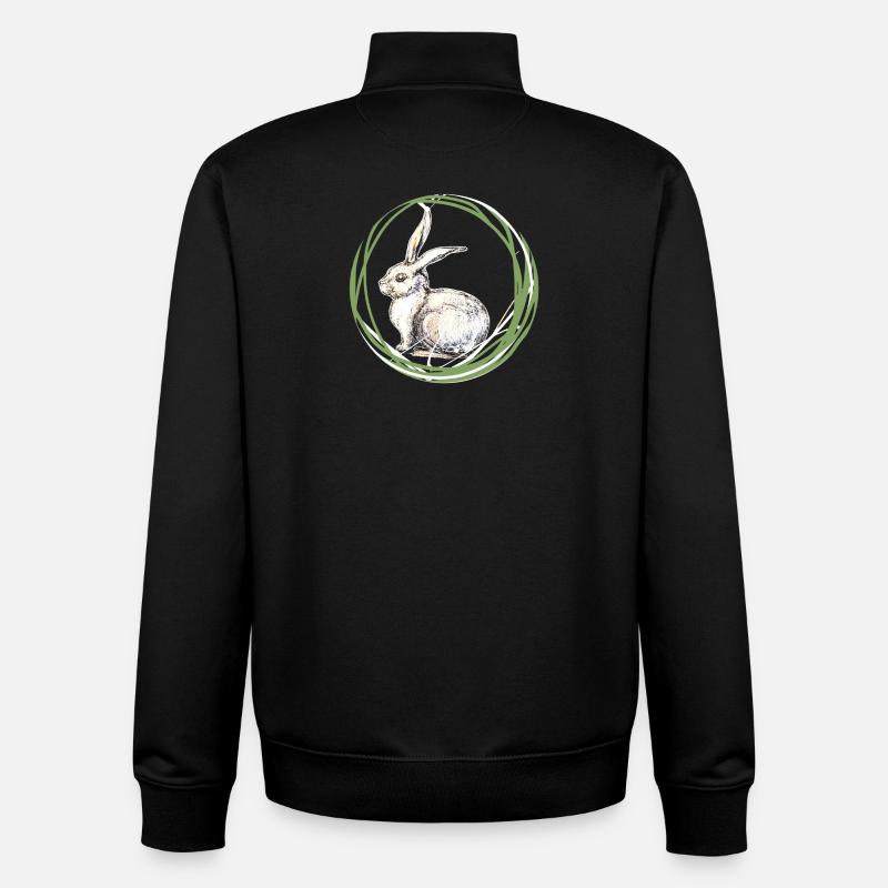 Hasenmotiv - Unisex Organic Zip Sweatshirt von Stanley/Stella - Schwarz