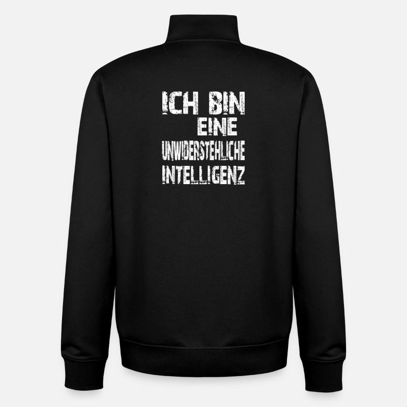 AI saying an irresistible intelligence - Unisex Organic Zip Sweatshirt by Stanley/Stella - black