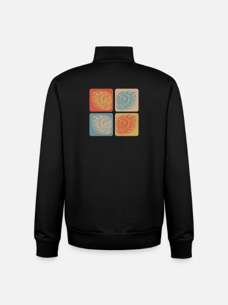 Flaming Skull – Biker & Rocker Style - Unisex Organic Zip Sweatshirt by Stanley/Stella - black