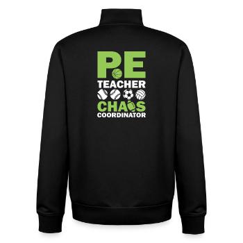 PE teacher chaos coordinator - Unisex Organic Zip Sweatshirt von Stanley/Stella - Schwarz - Hinten - AI Model Male 185 light (185cm)