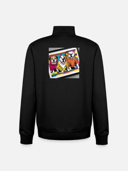 Drôles de chiens - Sweat zippé unisexe en coton bio Stanley/Stella - noir