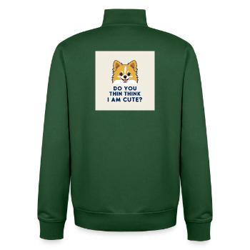 Funny Pomeranian Dog - Do You Think I Am Cute? - Unisex Organic Zip Sweatshirt by Stanley/Stella - bottle green - Back - AI Model Male 185 dark (185cm)