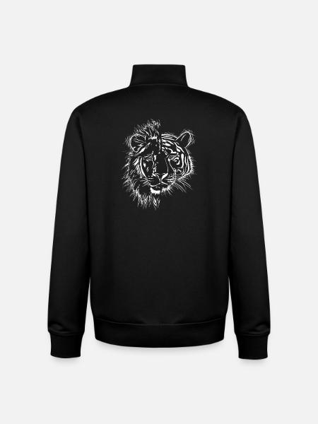 half lion half tiger - Unisex Organic Zip Sweatshirt by Stanley/Stella - black