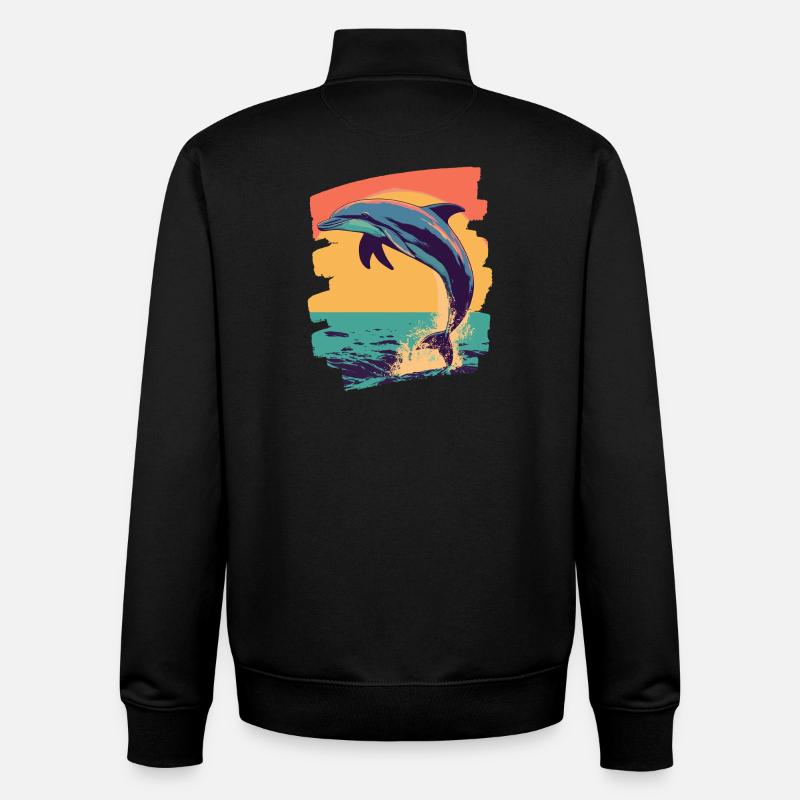 Dauphin - Sweat zippé unisexe en coton bio Stanley/Stella - noir