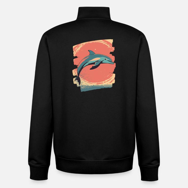 Dauphin - Sweat zippé unisexe en coton bio Stanley/Stella - noir