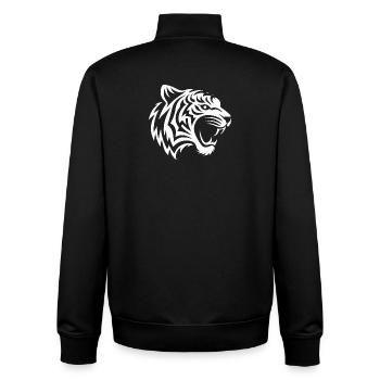 Tigre tribal blanc - Sweat zippé unisexe en coton bio Stanley/Stella - noir - Dos - AI Model Male 185 light (185cm)