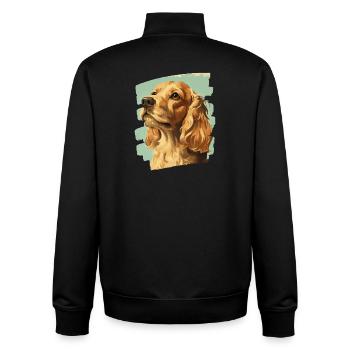 Cocker Spaniel - Sweat zippé unisexe en coton bio Stanley/Stella - noir - Dos - AI Model Male 185 light (185cm)