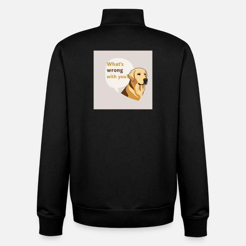 Golden Retriever - Qu’est-ce qui ne va pas chez vous - Sweat zippé unisexe en coton bio Stanley/Stella - noir