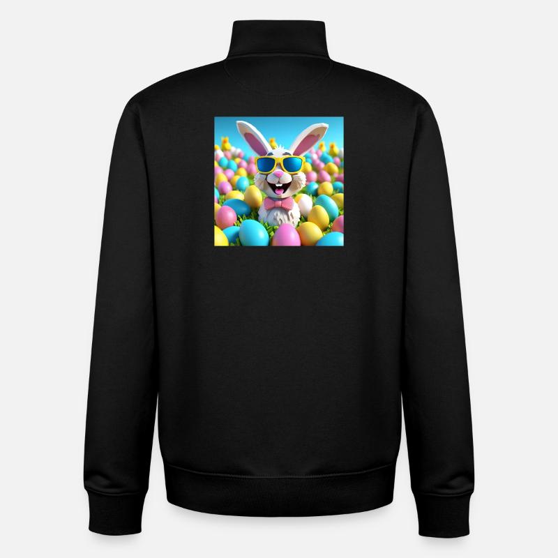 Easter, Happy Easter, Easter - Unisex Organic Zip Sweatshirt by Stanley/Stella - black