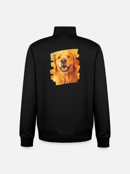 Golden Retriever - Unisex Organic Zip Sweatshirt by Stanley/Stella - black