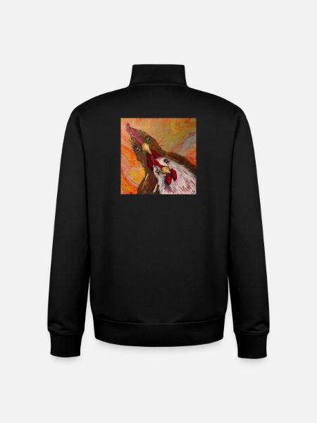 Rooster and chicken - Unisex Organic Zip Sweatshirt by Stanley/Stella - black