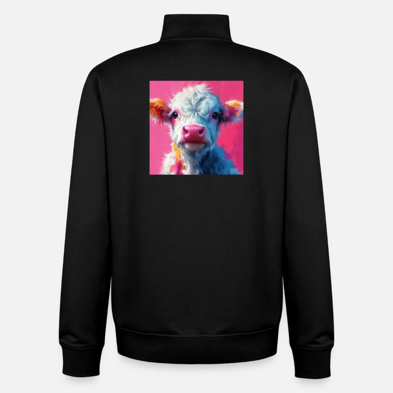 Pink Cow - Unisex Organic Zip Sweatshirt von Stanley/Stella - Schwarz