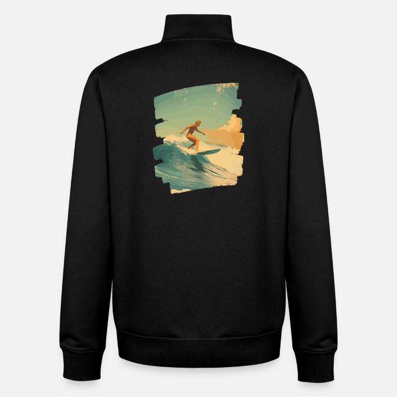 Surfer - Unisex Organic Zip Sweatshirt von Stanley/Stella - Schwarz