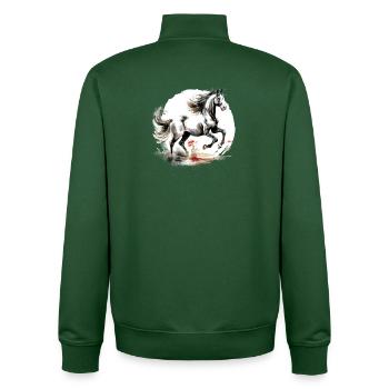 Chinesisches Sternzeichen Pferd - Unisex Organic Zip Sweatshirt von Stanley/Stella - Flaschengrün - Hinten - AI Model Male 185 dark (185cm)