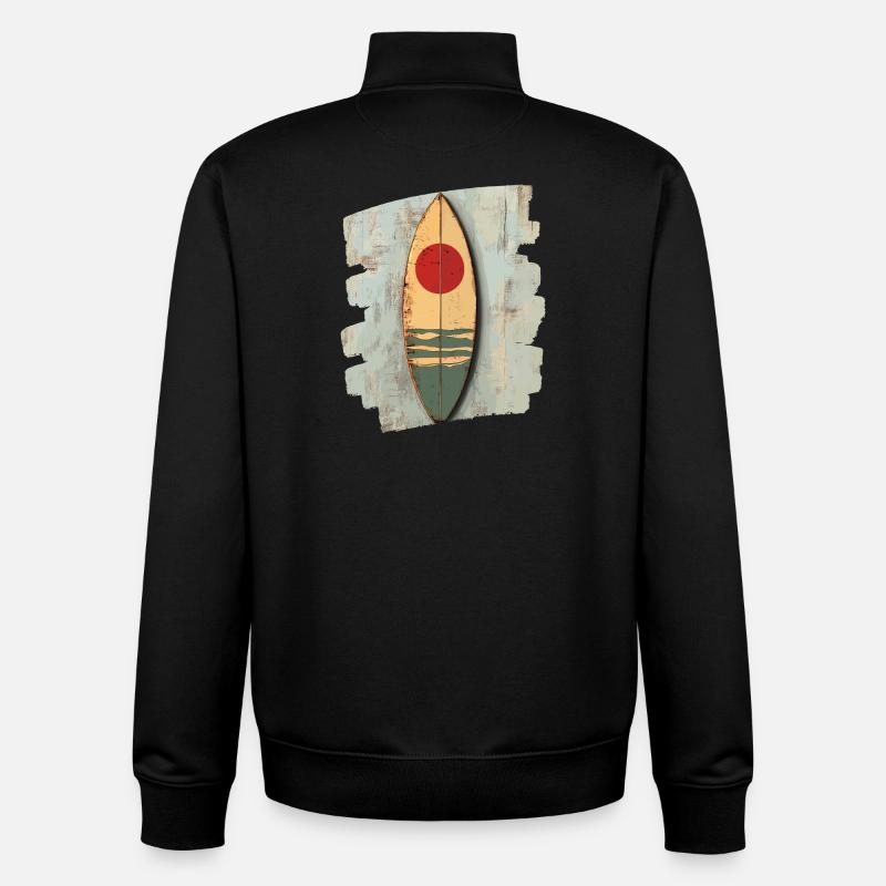 Planche de surf - Sweat zippé unisexe en coton bio Stanley/Stella - noir