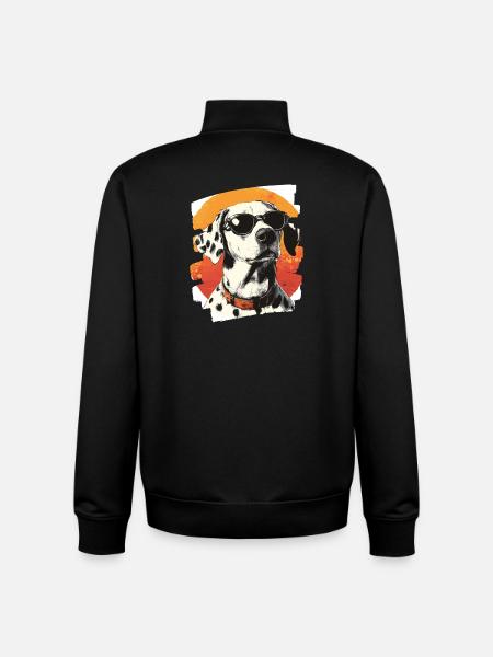 Dalmate - Sweat zippé unisexe en coton bio Stanley/Stella - noir