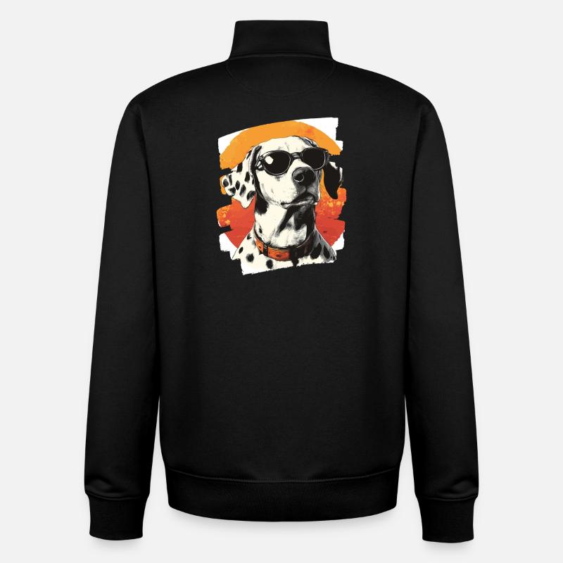 Dalmate - Sweat zippé unisexe en coton bio Stanley/Stella - noir