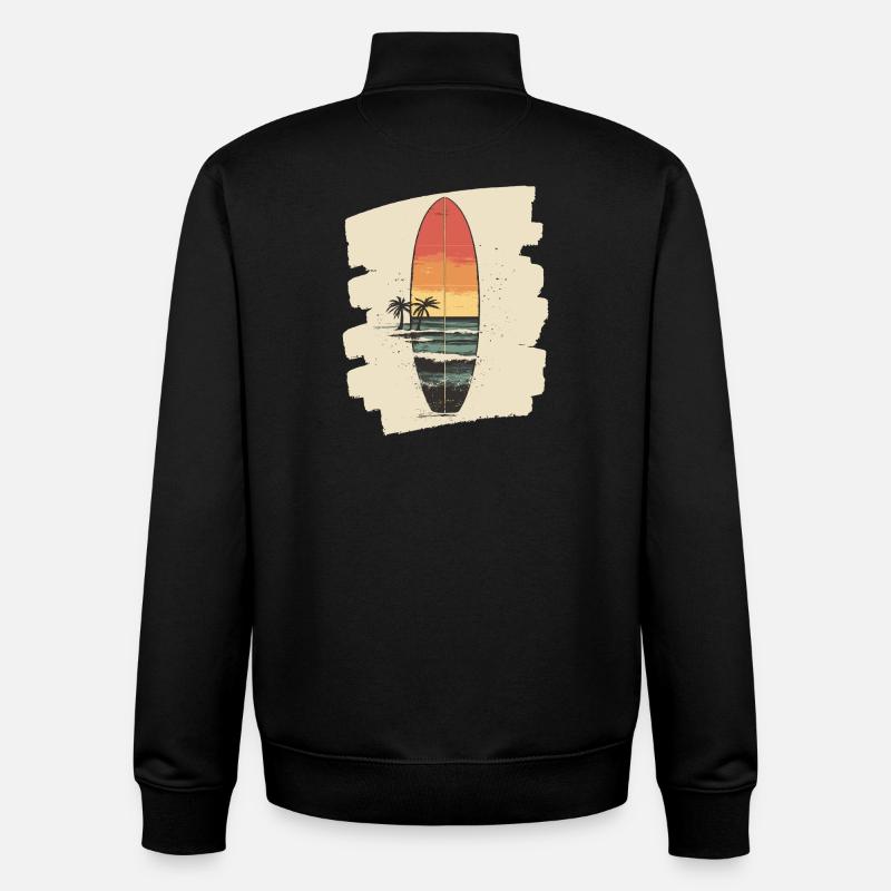 Surfbrett - Unisex Organic Zip Sweatshirt von Stanley/Stella - Schwarz
