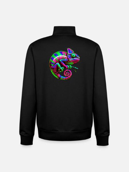 Caméléon - Sweat zippé unisexe en coton bio Stanley/Stella - noir