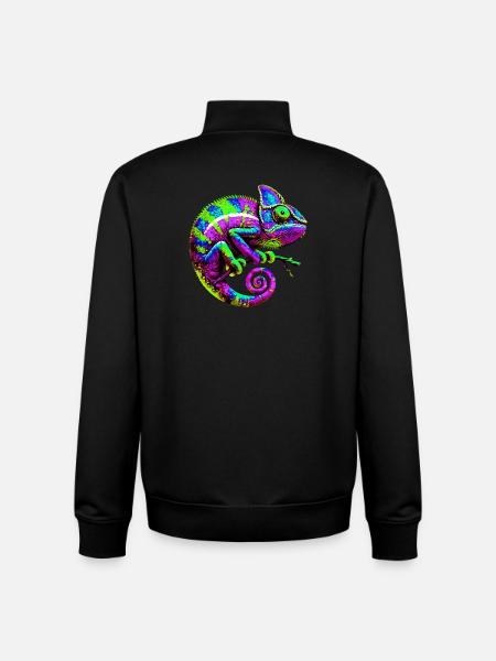 Caméléon - Sweat zippé unisexe en coton bio Stanley/Stella - noir