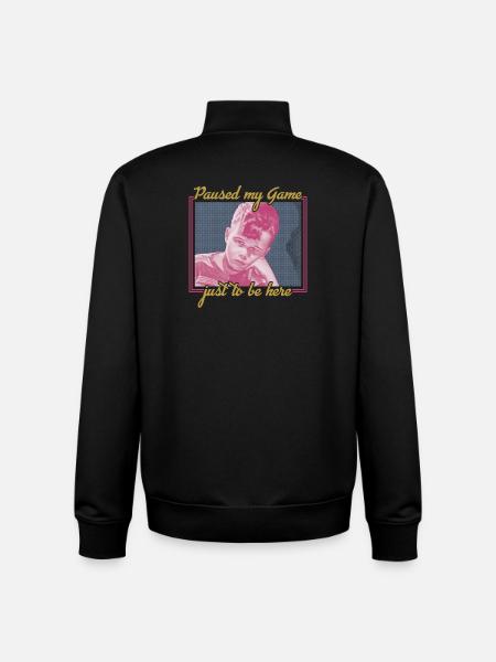 Paused My Game – Retro Gamer Vibes - Unisex Organic Zip Sweatshirt by Stanley/Stella - black