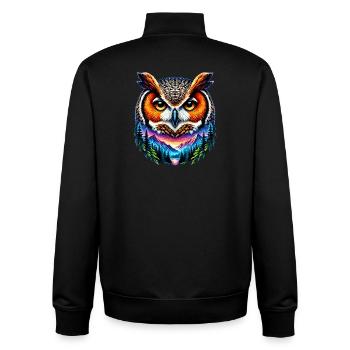 Eule - Unisex Organic Zip Sweatshirt von Stanley/Stella - Schwarz - Hinten - AI Model Male 185 light (185cm)