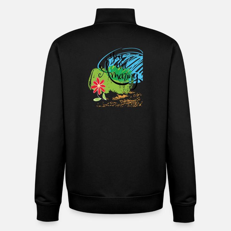 tu es incroyable - Sweat zippé unisexe en coton bio Stanley/Stella - noir