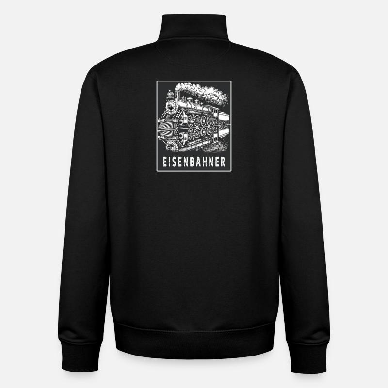 Dampflok Eisenbahner Retro - Unisex Organic Zip Sweatshirt von Stanley/Stella - Schwarz