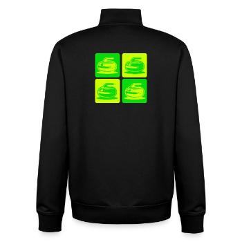 Design classique du curling - Sweat zippé unisexe en coton bio Stanley/Stella - noir - Dos - AI Model Male 185 light (185cm)