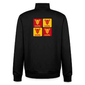 Espagne Taureau National Couleurs Design - Sweat zippé unisexe en coton bio Stanley/Stella - noir - Dos - AI Model Male 185 light (185cm)