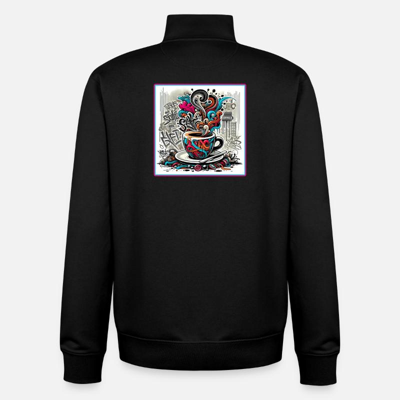Espresso Graffiti - Unisex Organic Zip Sweatshirt von Stanley/Stella - Schwarz
