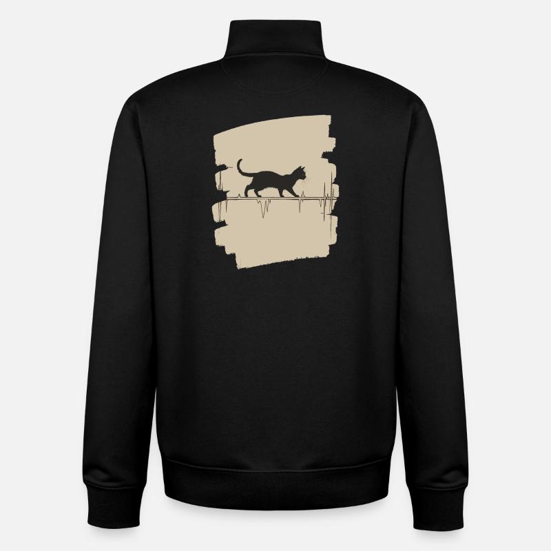 ECG chat - Sweat zippé unisexe en coton bio Stanley/Stella - noir