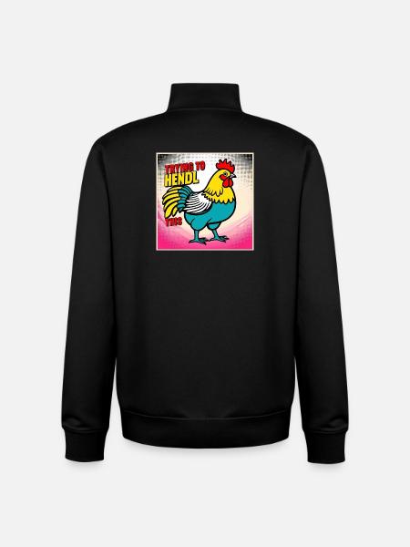 Chicken "Trying to hendl this" - Unisex Organic Zip Sweatshirt by Stanley/Stella - black